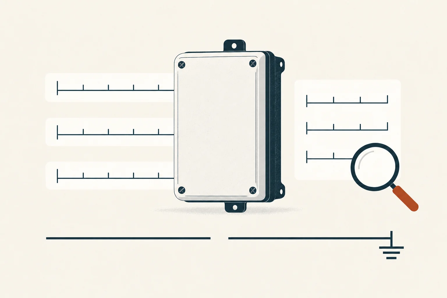 Four specification cards comparing surge current, nominal discharge current, voltage protection rating, and short-circuit current rating for a generic whole-home surge protector.